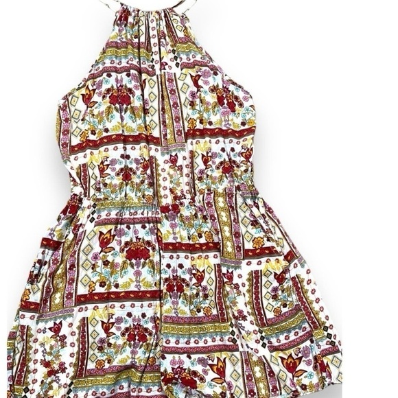 H&M Coachella Collection Multicolored Floral Boho Patchwork Romper Size 12!! - Picture 2 of 10